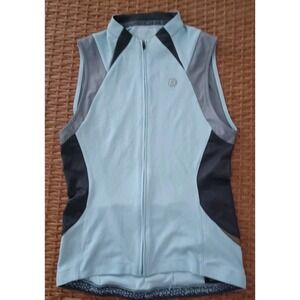 Bontrager Women Cycling Jersey Sz Med Sleeveless Full Zip Mint Gray Reflective